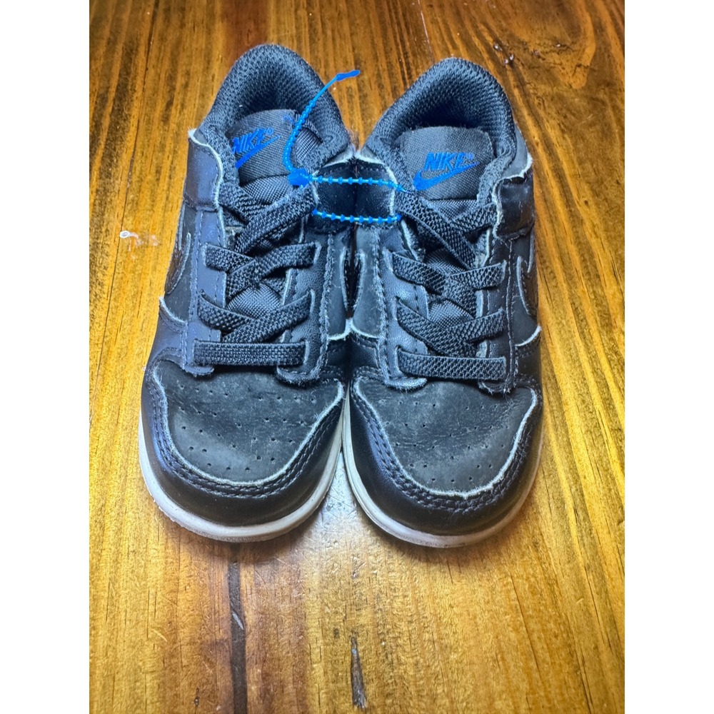 Nike Dunk Low Toddler Shoes Black Blue Croc FV7478-001 Size 7C Kids Sneakers